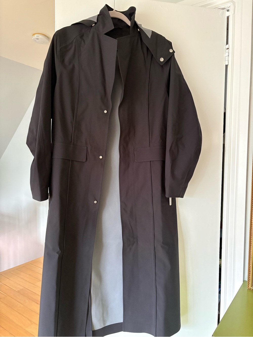 Adhere to rain jacket
